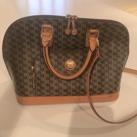 Rioni Handbags - RIONI Signature Dome Brown Monogram Handle BAG